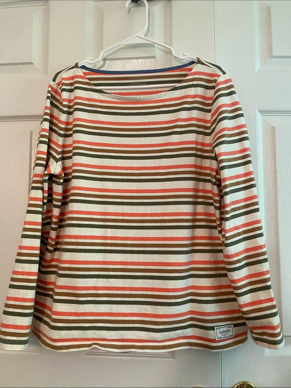Talbots Authentic XL Striped Long Sleeve Tee Heavy Premium 💯 Cotton Fall Winter - Picture 2 of 12
